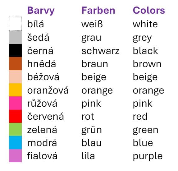 barvy Farben colors