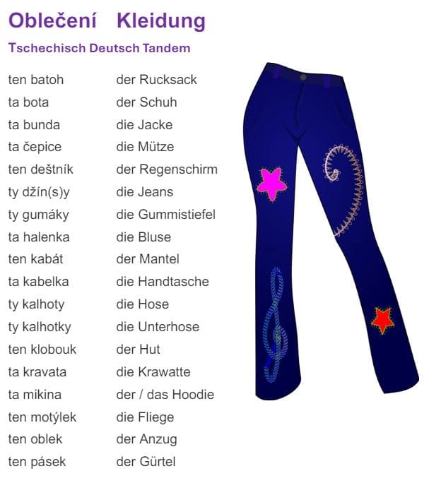 Kleidung Tschechisch Deutsch 