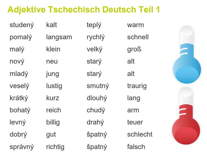 Adjektive Tschechisch Deutsch 