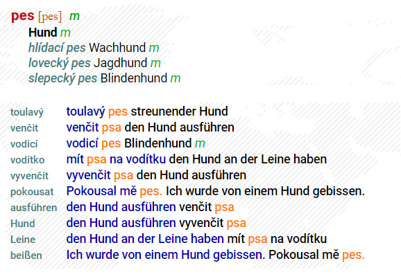 Tschechisch Deutsch Online Wörterbuch