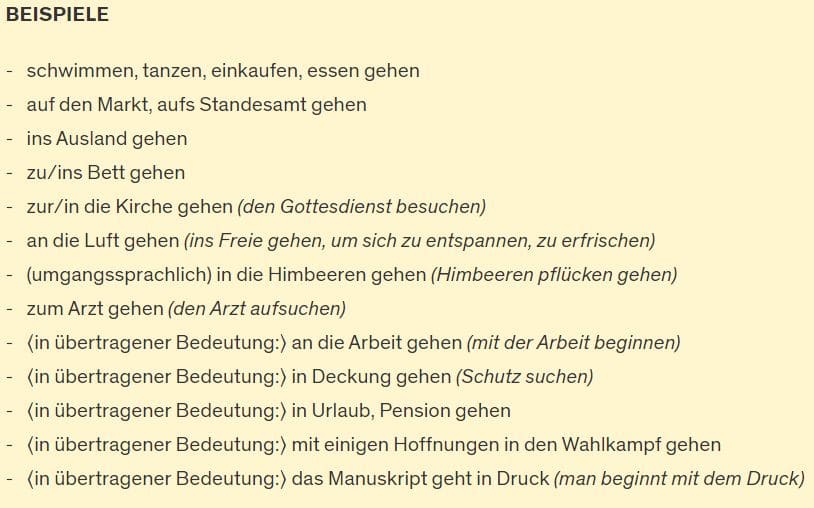 Deutsches Verb Beispielsätze