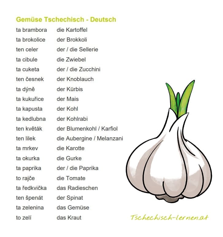 Gemüse Tschechisch Deutsch 