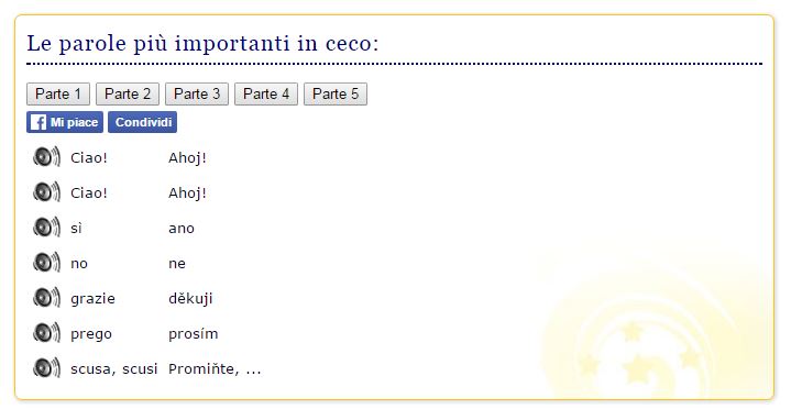 Impara le parole in ceco online