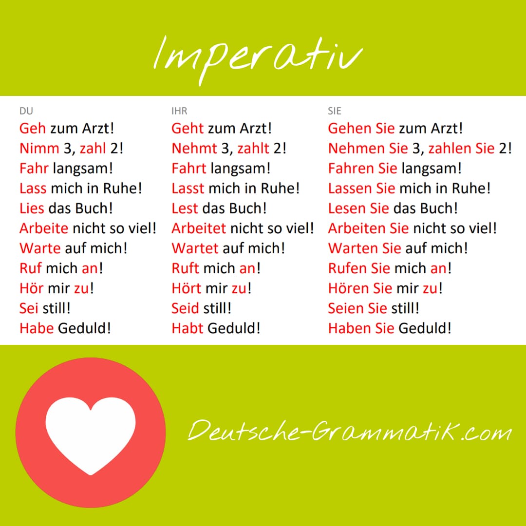 imperativ deutsch