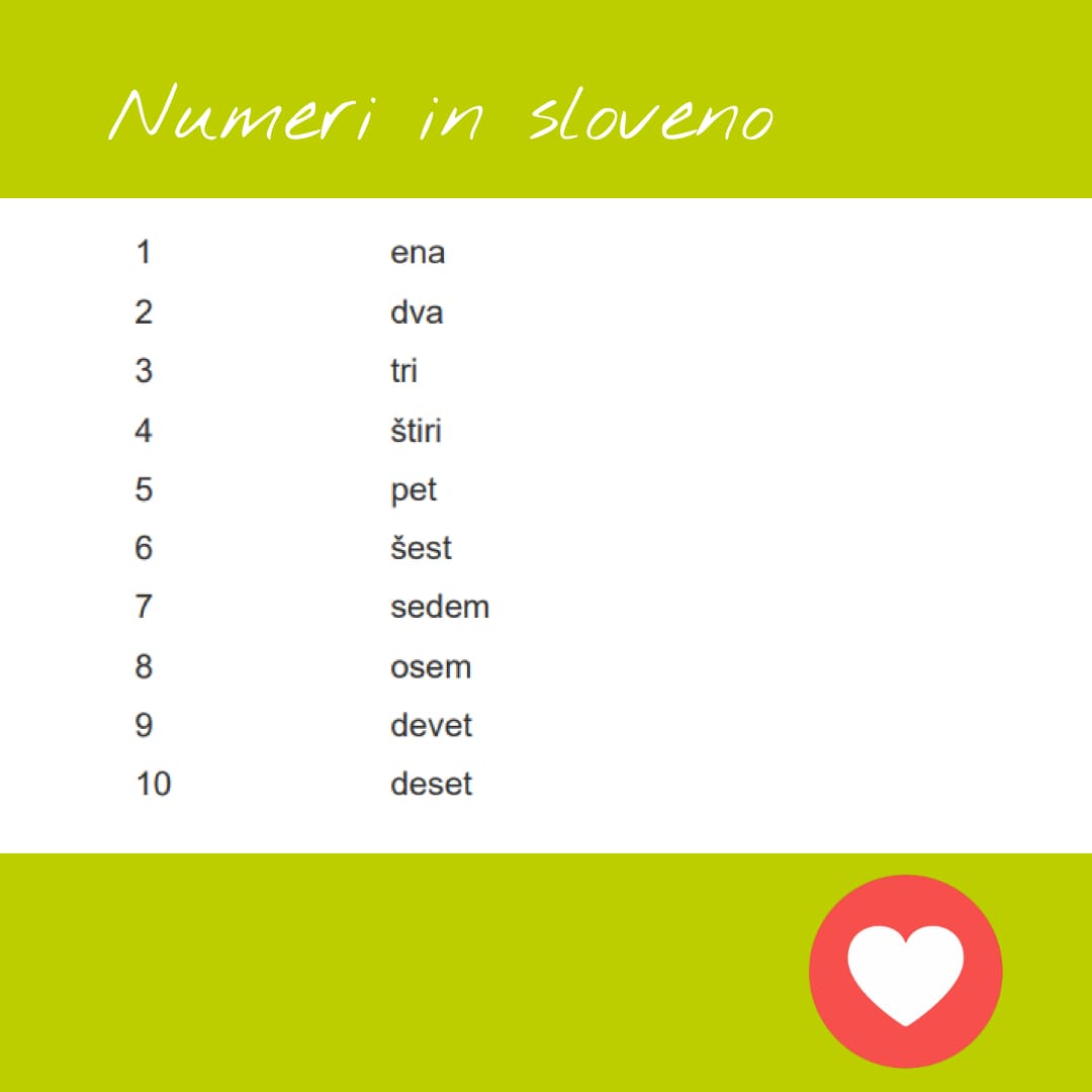 numeri in sloveno