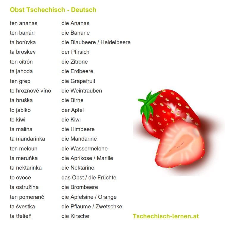 Obst Tschechisch Deutsch 