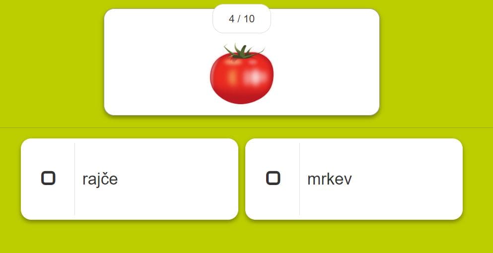 zelenina gemüse quiz kviz