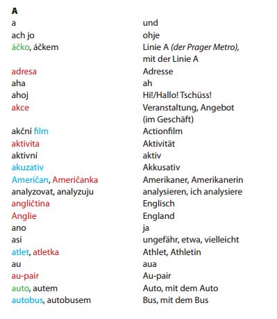 tschechisch deutsch vokabeln