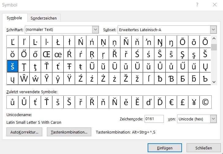 tschechische tastatur