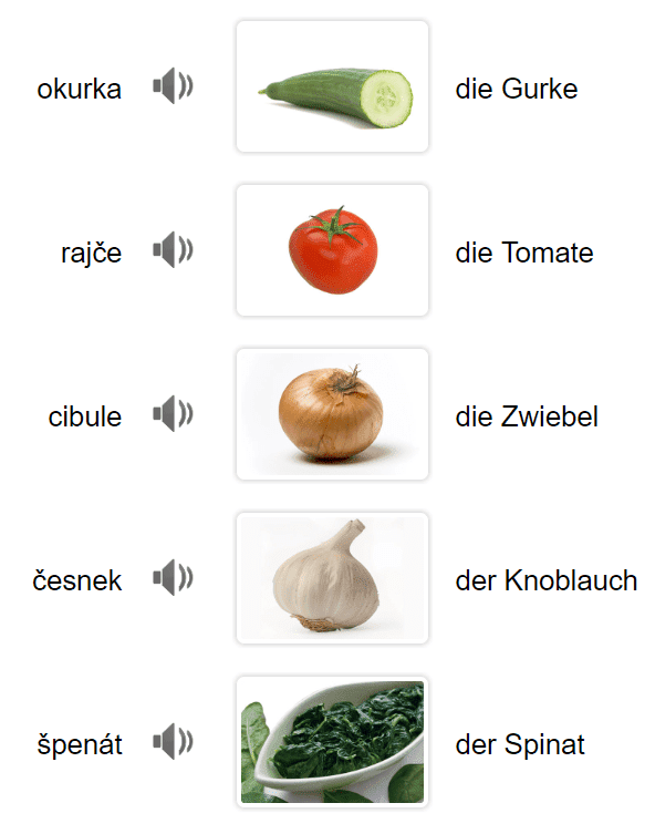 Gemüse auf Tschechisch